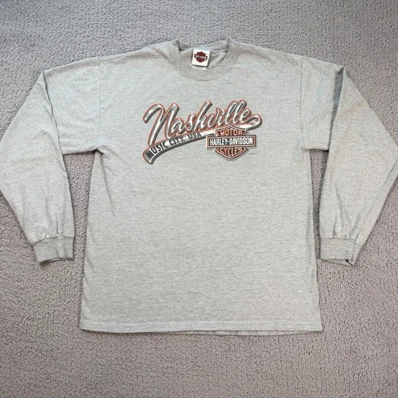 Vintage Harley Davidson Nashville Long Sleeve Shirt Boswell's TN L Made In USA - Picture 3 of 5